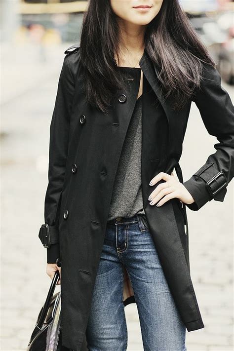 black trench coat outfits tumblr.